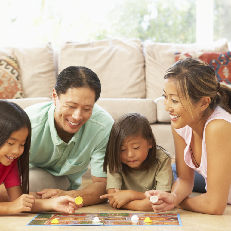 family playing game